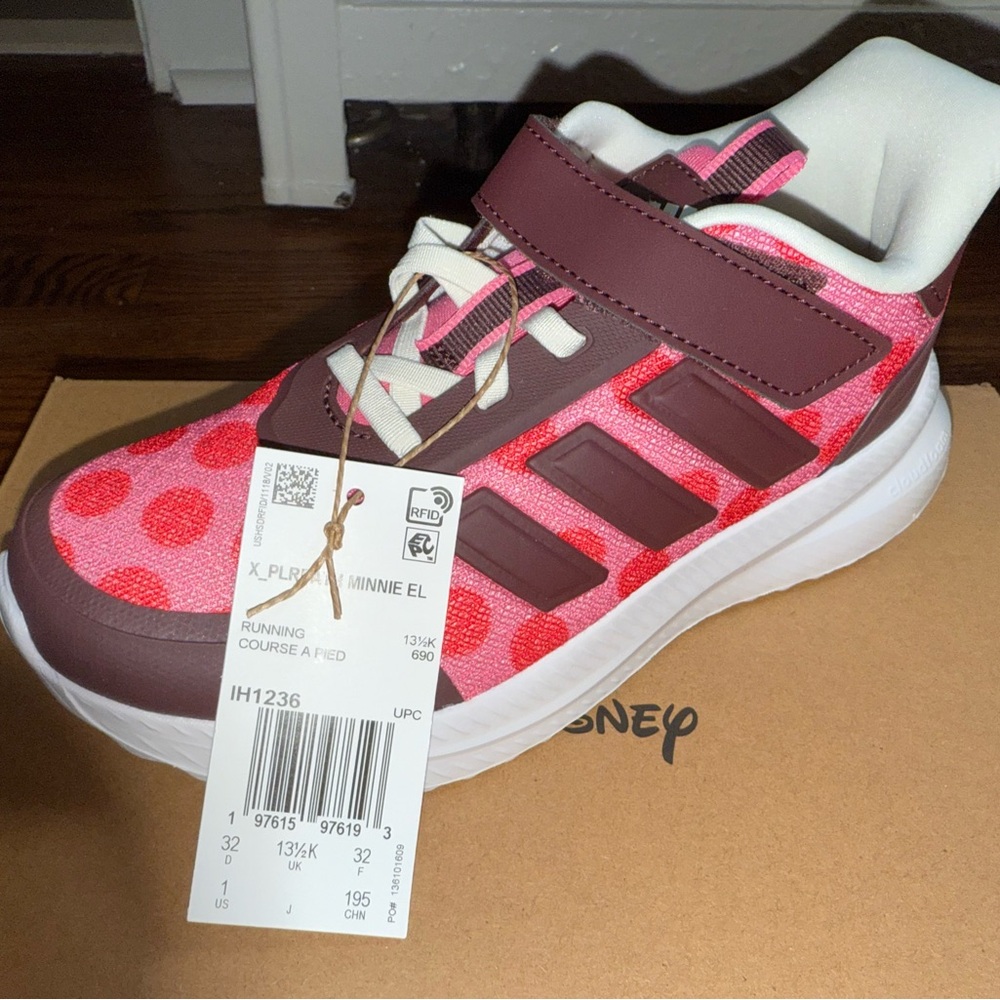 adidas Disney Kids Minnie pink, purple and red Polka Dot Sneakers NWT